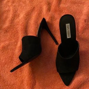 Black suede heels
